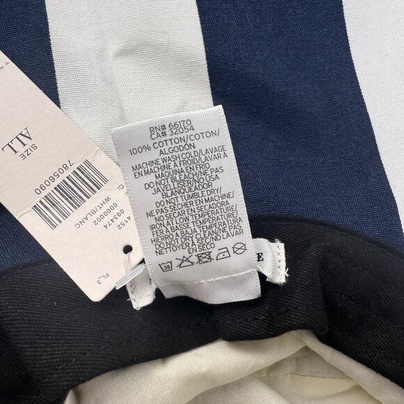 Anthropologie Oversized Stripe Hat Navy White Wide Brim One Size NWT - Picture 8 of 8